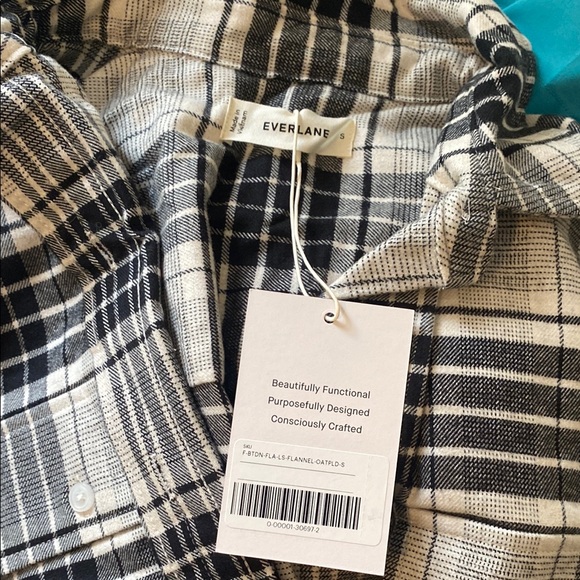 Everlane Plaid Button-Down Shirt - Black and White - Picture 2 of 2